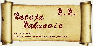 Mateja Maksović vizit kartica